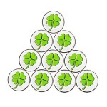 PINMEI Lot of 10 Golf Ball Markers Assorted Patterns - Soft Enamel Technique (Green clover)