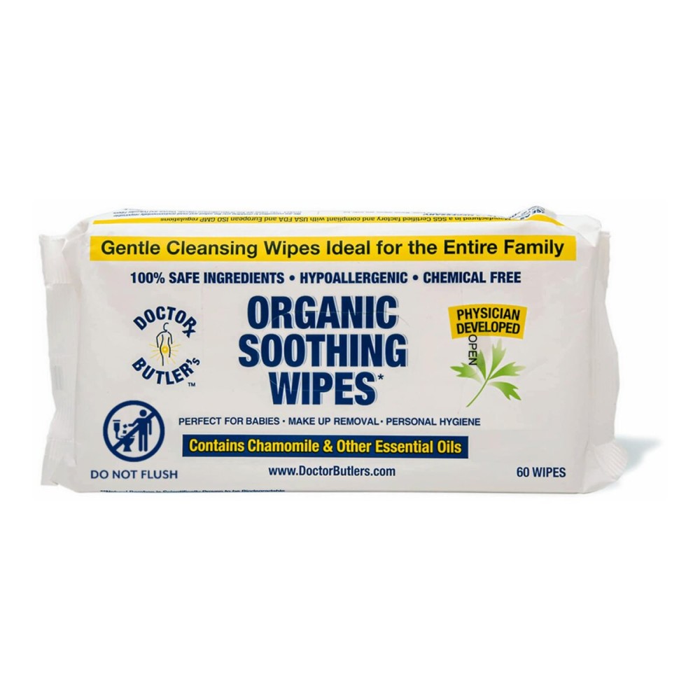 Doctor Butler\'s Soothing Wipes - All-Purpose Wet Wipes for Sensitive Skin, Face Wipes, and Baby Wipes with Chamomile and Essential Oils* (1 Pack - 60 Count)