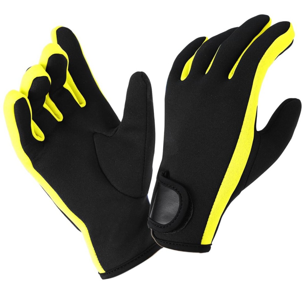 Micosuza Neoprene 1.5mm Five Finger Dive Gloves Yellow XLarge