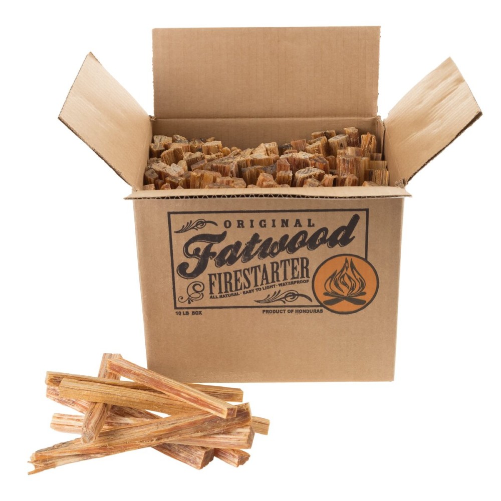 Fatwood Fire Starter Sticks 10lb Box - Indoor or Outdoor 100% All Natural Pine Fire Starters for Campfires, Fireplace, Firepit, Wood Stove, or BBQ Grill - Kindling Wood Firewood Lighter by Pure Garden