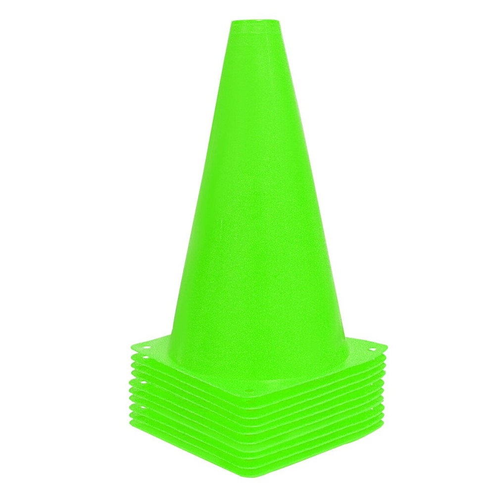 Alyoen 9 inch Traffic Cones, Plastic Sport Cones, Green Soccer Training Cones for Outdoor Activity & Festive Events (Sets of 10/15/ 20)