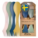 Light My Fire Spork Original 4-Pack 3-in-1 Camping Spoon Fork Knife Combo Reusable Travel & Camping Utensils Lunch Spork Outdoor Backpacking Hiking Picnic Utensil BPA Free, Nature