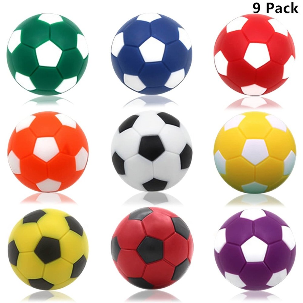 OuMuaMua 9pcs Foosball Table Balls 1.42 Inch Table Soccer Balls for Foosball Tabletop Game Accessory Replacements Multicolor World Cup