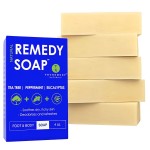 Truremedy Naturals Remedy Soap for Men, Women - Tea Tree Oil Bar includes Peppermint, Eucalyptus - for Foot, Body, All Skin Types - Pack of 5
