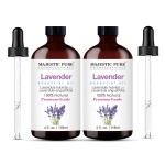 Majestic Pure Essential Oil with Glass Dropper - 100% Pure and Natural - Essential Oils for Diffuser, Aromatherapy, Soap and Candle Making, Lavender Essential Oil, Lavender Oil, 4 Fl Oz Pack of 2