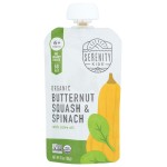 Serenity Kids 6+ Months USDA Organic Veggie Puree Baby Food Pouches | No Sugary Fruits or Added Sugar | Allergen Free | 3.5 Ounce BPA-Free Pouch | Butternut Squash & Spinach | 1 Count