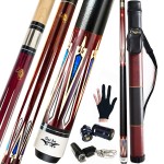 Tai ba Cues 2-Piece Pool cue Stick + Hard Case, 13mm Tip, 58, Hardwood Canadian Maple Professional Billiard Pool Cue Stick 18,19,20,21,22 Oz Pool Stick (Selectable)-Blue, Black, Red, Gray, Green