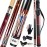 Tai ba Cues 2-Piece Pool cue Stick + Hard Case, 13mm Tip, 58, Hardwood Canadian Maple Professional Billiard Pool Cue Stick 18,19,20,21,22 Oz Pool Stick (Selectable)-Blue, Black, Red, Gray, Green
