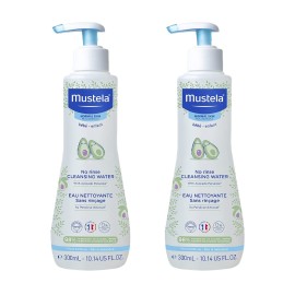 Mustela Baby Cleansing Water - No-Rinse Micellar Water - with Natural Avocado & Aloe Vera - for Baby\'s Face, Body & Diaper  10.14 fl. Oz (Pack of 2)