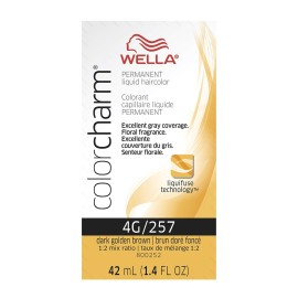 COLORCHARM Permanent Liquid Hair Color for Gray Coverage| 4G Dark Gold Brown | 1.4 Fl Oz