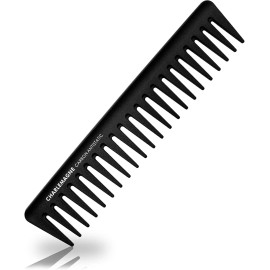 Charlemagne Wide Tooth Comb Men - Detangling Comb - Tames Unruly Strands - Enhances Curls - Texturizing Tool - Styling Tool for Slick Back Hair