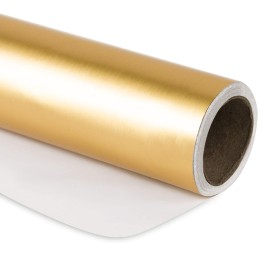 RUSPEPA Gold Metallic Wrapping Paper - 81.5 Sq Ft - Solid Color Gift Wrap Paper Jumbo Rolls Perfect for Wedding,Birthday,Christmas,Baby Show, Anniversaries, Congratulation Congrats -30Inch X 32.8Feet
