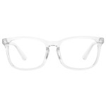 MEETSUN Blue Light Blocking Glasses Women Men, Anti Eye Strain Headache (Sleep Better),Computer Glasses UV400 Transparent Lens (Clear Frame Lens,53)
