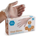 Med PRIDE Vinyl Gloves| Medium Box of 100| 4.3 mil Thick, Powder-Free, Non-Sterile, Heavy Duty Disposable Gloves| Professional Grade for Healthcare, Medical, Food Handling, and More