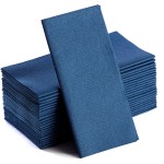 50 Pack Navy Napkins | Linen Feel Disposable Cloth Like Paper Dinner Napkins | Hand Towels | Soft, Absorbent, Paper Hand Towels for Bathroom,Kitchen,Parties,Weddings or Events