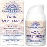 Natural Face Moisturizer for Dry Sensitive Skin - Organic Natural Face Cream - Facial Aloe & Green Tea Moisturizer Cruelty Free - Vegan Face Moisturizer for Women, Acne-Safe, Anti-Aging, No Fragrance