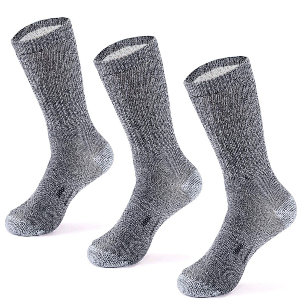 MERIWOOL Merino Wool Hiking Socks for Men and Women - 3 Pairs Midweight Cushioned - Warm n Breathable (X-Large, Gray)