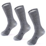 MERIWOOL Merino Wool Hiking Socks for Men and Women - 3 Pairs Midweight Cushioned - Warm n Breathable (X-Large, Gray)