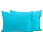 FLXXIE 2 Pack Microfiber Toddler Pillowcases, 14x20 Inches Fits Pillow Sized 12x16, 13x18 or 14x20, Soft and Cozy Small Travel Pillow Covers with Envelope Closure, Blue