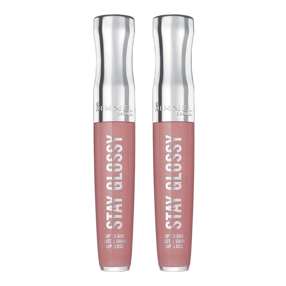 Rimmel Stay Glossy 6HR Lip Gloss, Blushing Belgraves, 0.18 Fl Oz (Pack of 2)