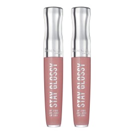 Rimmel Stay Glossy 6HR Lip Gloss, Blushing Belgraves, 0.18 Fl Oz (Pack of 2)