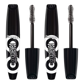 Rimmel Scandaleyes Retro Glam Mascara Redesign Extreme Black, 0.41 Fl Oz , 2 Count (Pack of 1)