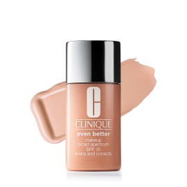 Clinique Even Better Makeup Liquid Foundation SPF 15 With Vitamin C For Dry + Oily Combination Skin Types | Medium Coverage + Natural Finish | Evens Skin Tone + Reduces Dark Spots, Bisque, 1 Fl Oz