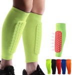 HiRui Soccer Shin Guards Shin Pads for Kids Youth Adult, Calf Compression Sleeve with Honeycomb Pads, Support for Shin Splint Baseball Boxing Kickboxing MTB, Lightweight(1PAIR)(Bright Yellow, L)