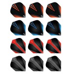RED DRAGON Hardcore Selection Pack Black V Extra Thick Standard Dart Flights - 4 Sets Per Pack (12 Dart Flights in Total)