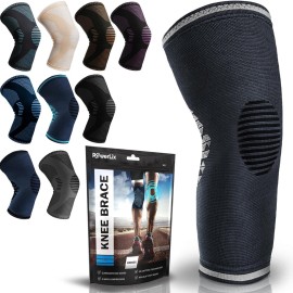 POWERLIX Compression Knee Sleeve for Women & Men, Medical Knee Brace for Arthritis & Knee Pain Relief, Meniscus Tear & Injury Recovery, Knee Support & Protection for Working Out, Running & All Sports