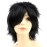 Modernfairy Anime Halloween Wig Dark Black for Cosplay Party, Synthetic Layered Short Hair Wigs with Bangs, Pastel Wigs for Women Men