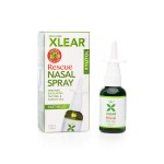 Xlear Rescue Natural Nasal Spray with Xylitol, Oregano and Tea Tree, 1.5 fl oz (Pack of 4)