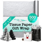 Ocean Tides 500 Sheets (14 x 20 Inches) Christmas Wrapping Paper - Gift Wrapping Tissue Paper Bulk for Crafts, Birthdays, & Holidays - Colored Tissue Papers for Gift Bags & Decorations, Silver