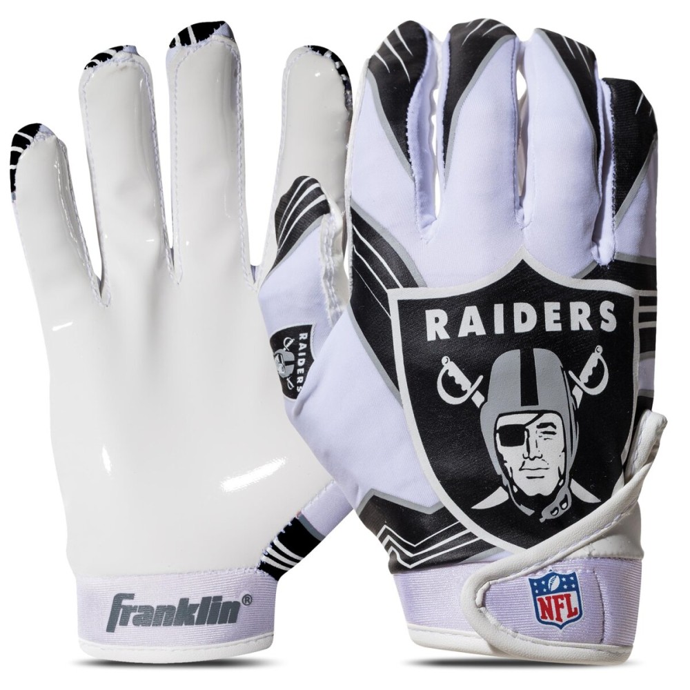 Franklin Sports NFL Oakland Raiders Youth Football Receiver Gloves - X-Small/Small