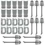 BOOSTEADY Kit of 30 Attachments for Molle Bag Tactical Backpack Vest Belt,D-Ring Grimloc Locking Gear Clip, Web Dominator Elastic Strings, Strap Management Tool Buckle