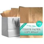 Ocean Tides 300 Sheets (14 x 20 Inches) Christmas Wrapping Paper - Gift Wrapping Tissue Paper Bulk for Crafts, Birthdays, & Holidays - Colored Tissue Papers for Gift Bags & Decorations, Gold