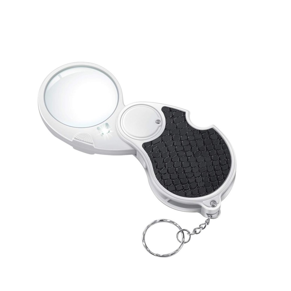 TECHSHARE Magnifying Glass with Light, Lighted Magnifying Glass, Handheld Pocket Magnifier Small Illuminated Folding Hand Held Lighted Magnifier for Reading Coins Hobby Travel - 45 Mm Diameter
