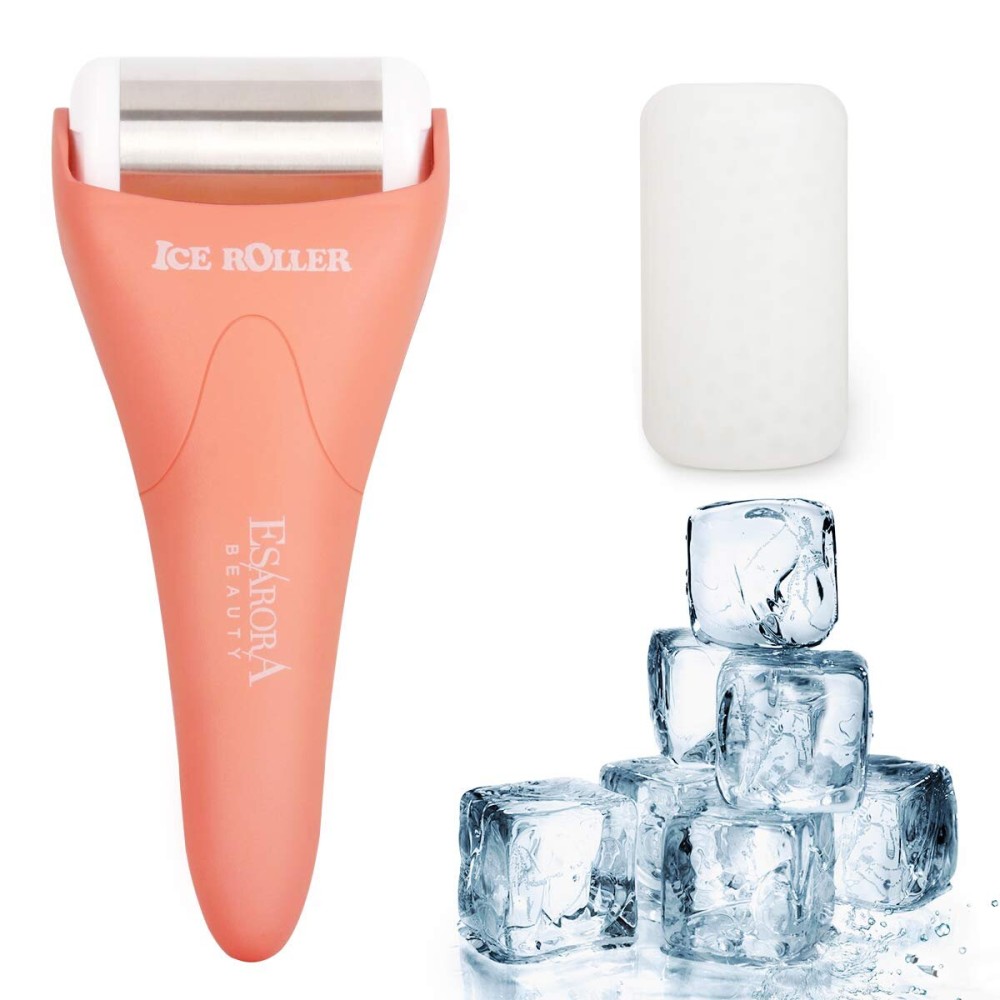 ESARORA Ice Roller for Face & Eye, Puffiness, Migraine, Pain Relief and Minor Injury, Skin Care Products with 2 Roller (Plastic & Stainless Steel)