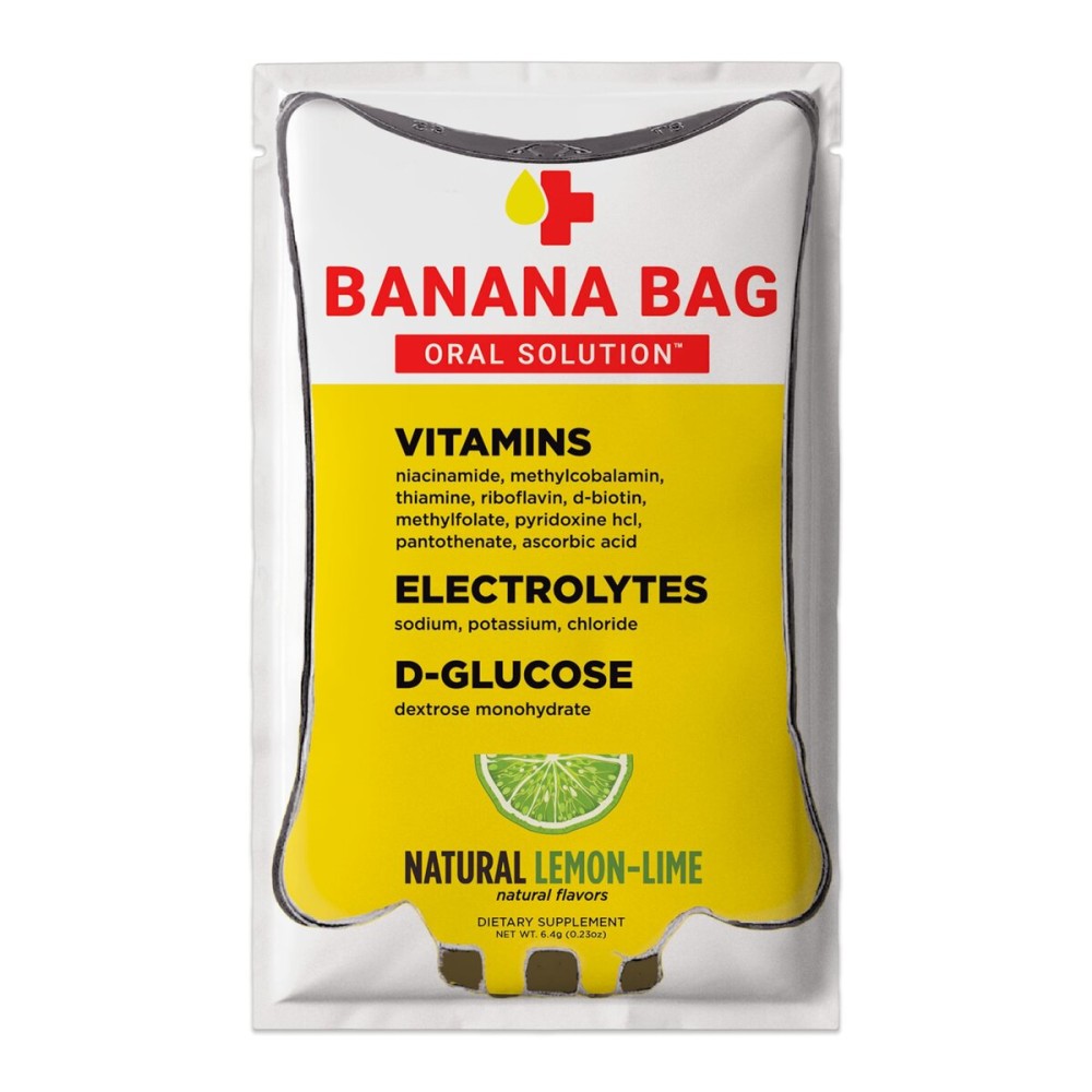 Banana Bag Oral Solution Packets - Natural Lemon Lime 15pk | A Refreshing Blend of Electrolytes, Vitamin C, and B-Complex for Daily Hydration and Energy | Perfect for Any Lifestyle.