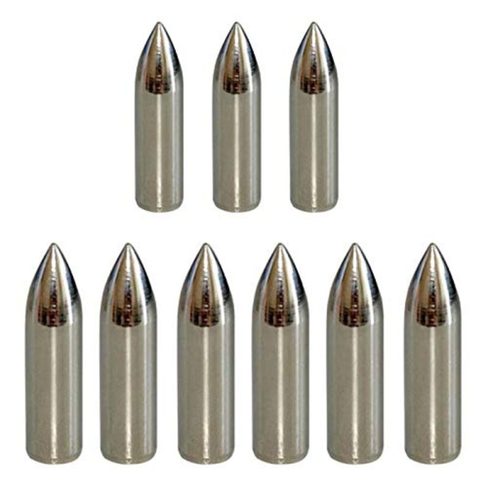 JJZS 12pcs Glue on Field Points 11/32 Wood Arrow Points Glue on Arrow Tips for Wooden Arrows Wooden Shaft Arrow Tips for Archery Target Practice