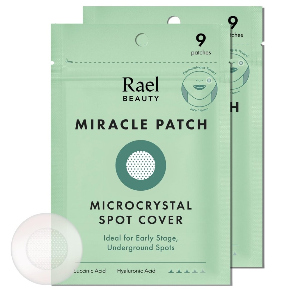 Rael Pimple Patches, Miracle Microcrystal Spot Cover - Hydrocolloid Acne Pimple Patch with Tea Tree Oil, Early Stage Zits and Blemish, Korean Skin Care (18 Count)
