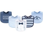 Little Treasure Unisex Baby Cotton Bibs, Light Blue Suspenders, One Size