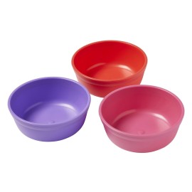 ECR4Kids ELR-18100-BE My First Meal Pal Snack Bowls - BPA-Free, Dishwasher Safe, Stackable Bowls for Baby, Toddler and Child Feeding - 3-Pack, Berry