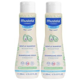 Mustela Baby Gentle Shampoo with Natural Avocado - Hair Care for Kids of all Ages & Hair Types - Tear-Free & Biodegradable Formula - 6.76 fl. oz. - 2-Pack