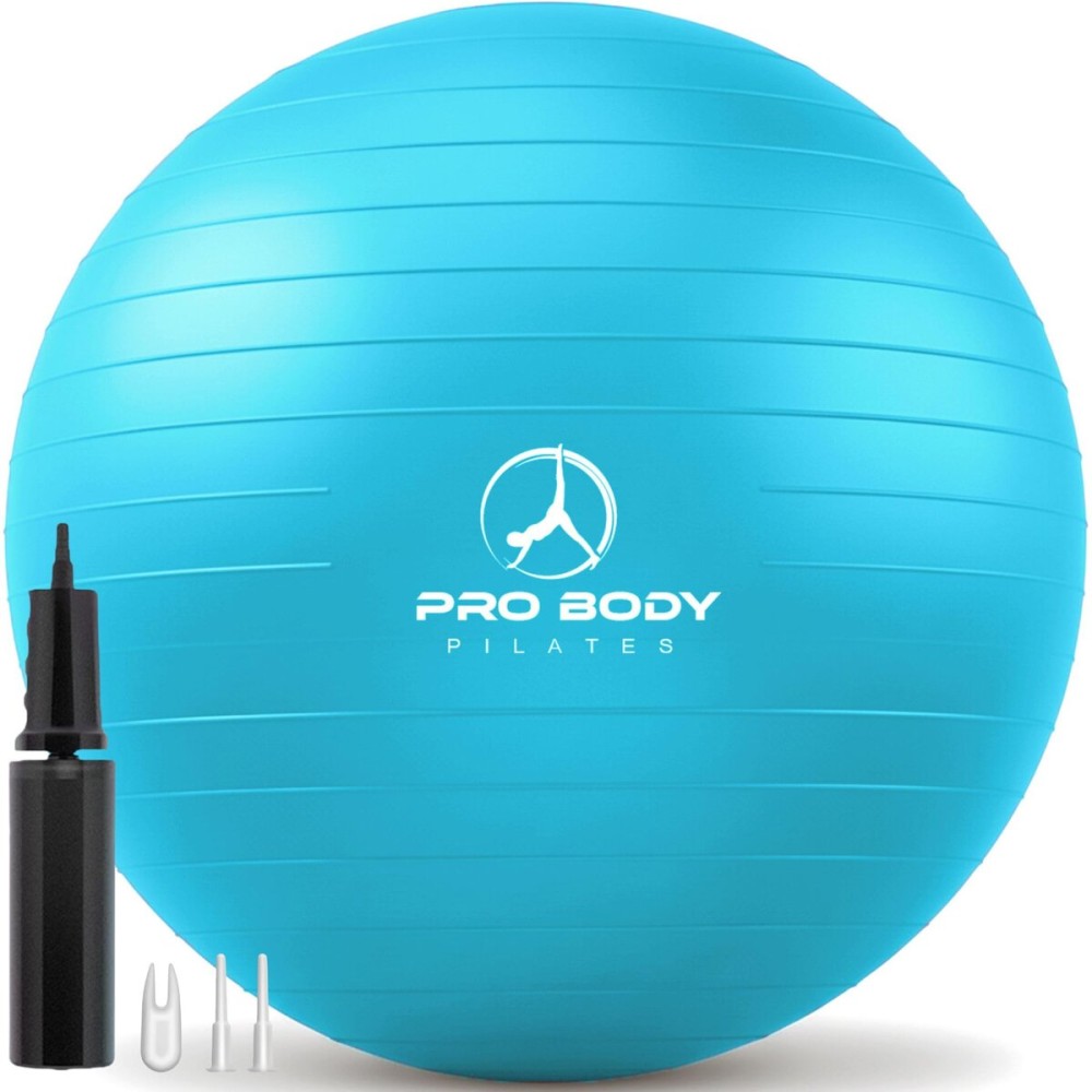 ProBody Pilates Exercise Ball - Multiple Sizes Gym Grade Balance Ball for Fitness, Workout, Pregnancy & Physical Therapy, Stability Yoga Ball Chair (Teal, 55cm)