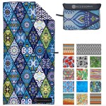 ECCOSOPHY Microfiber Beach Towel -Sand Free Towels are Quick Dry, Light Weight, Super Absorbent-Perfect Pool, Travel, Cruise, Camping Essentials - Oversized Extra Large for Adults (Mykonos)