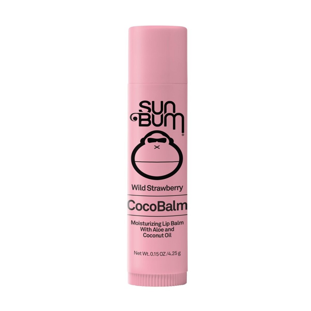 Sun Bum Cocobalm Wild Strawberry - Hydrating Lip Balm with Coconut Oil and Aloe Vera - 0.15 oz Stick