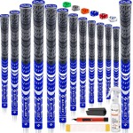 SAPLIZE Cross Cord Golf Grips Set of 13 Grips with Tape or Full Regripping Kit, Std/Mid/Jumbo, Low Taper Design, Multi-compound Hybrid, Anti-Slip Golf Club Grips, CL03 Series, Mid-Size, Orange