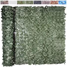 Yeacool Camouflage Netting Bulk Roll Burlap Camo Tarp Sunshade Net for Hunting Blind Outdoor Photography Dinosaur Birthday Jungle Theme Party Decoration (Dark Green, 32.8ftx4.9ft, 10m*1.5m)
