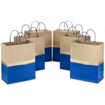 Hallmark 13 Large Paper Gift Bags (Pack of 6 - Blue & Kraft) for Hanukkah, Birthdays, Weddings, Graduations, Father\'s Day, Baby Showers, Bridal Showers
